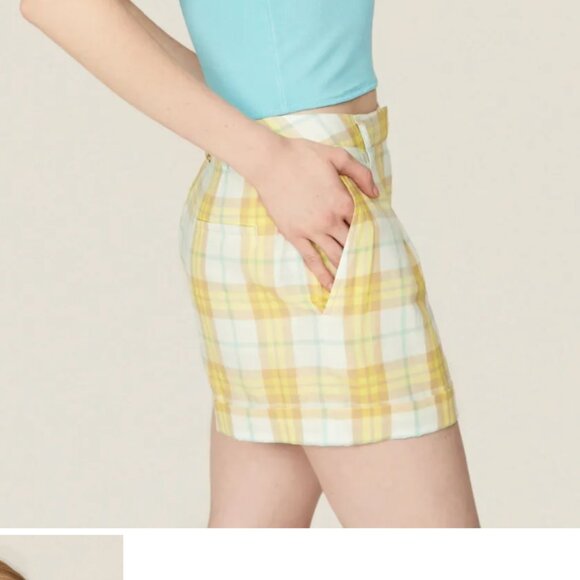 Size 4 - RAG & BONE - Yellow Gold Plaid Shorts Rent the Runway RTR $195 msrp - Picture 8 of 11